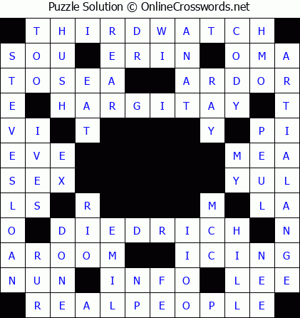 Solution for Crossword Puzzle #5502