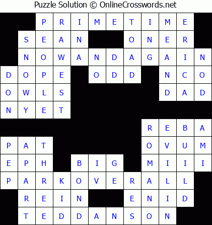 Solution for Crossword Puzzle #5503