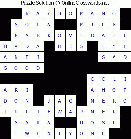 Solution for Crossword Puzzle #5504