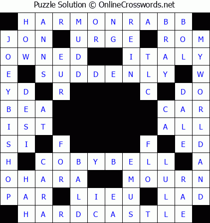 Solution for Crossword Puzzle #5508