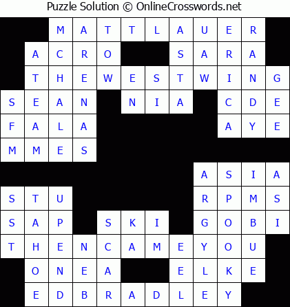 Solution for Crossword Puzzle #5509
