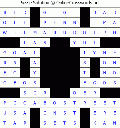 Solution for Crossword Puzzle #5516