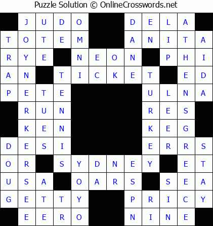 Solution for Crossword Puzzle #5517