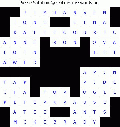 Solution for Crossword Puzzle #5519
