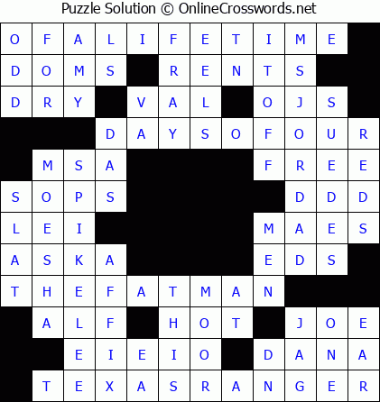 Solution for Crossword Puzzle #5521
