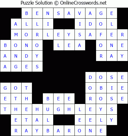 Solution for Crossword Puzzle #5524