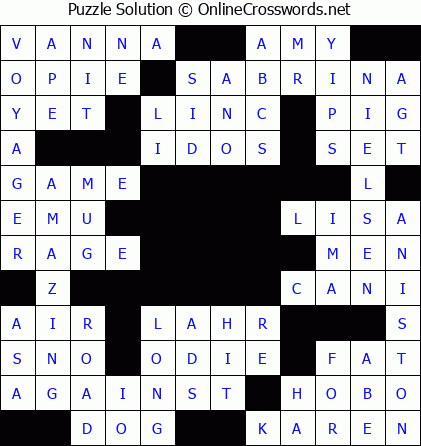 Solution for Crossword Puzzle #5526