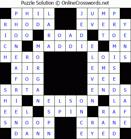Solution for Crossword Puzzle #5529