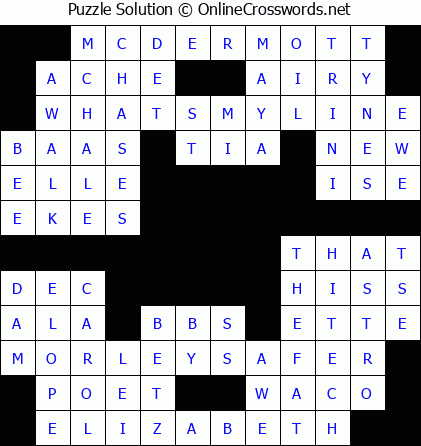 Solution for Crossword Puzzle #5531