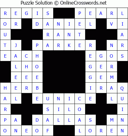 Solution for Crossword Puzzle #5536