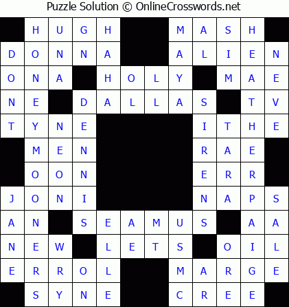 Solution for Crossword Puzzle #5539