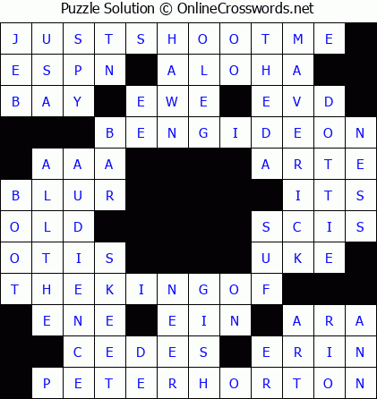 Solution for Crossword Puzzle #5543