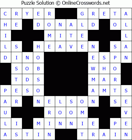 Solution for Crossword Puzzle #5544