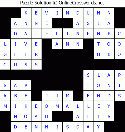 Solution for Crossword Puzzle #5549
