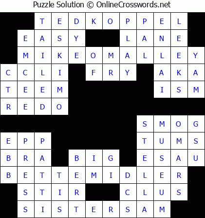 Solution for Crossword Puzzle #5550