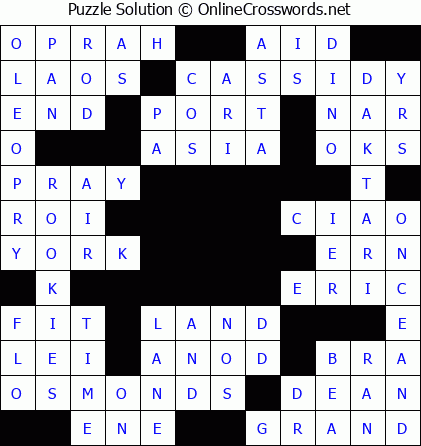 Solution for Crossword Puzzle #5551