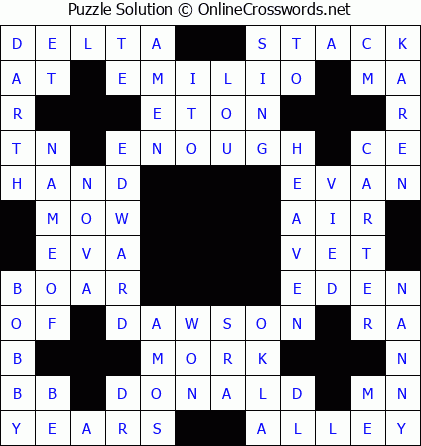 Solution for Crossword Puzzle #5552