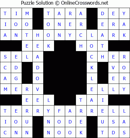 Solution for Crossword Puzzle #5554