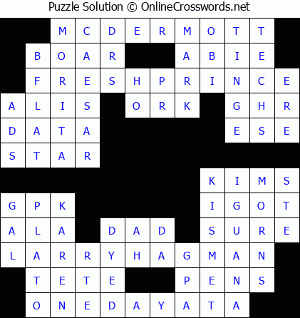 Solution for Crossword Puzzle #5555