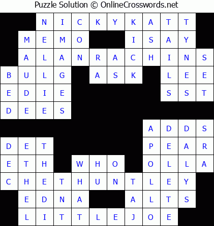 Solution for Crossword Puzzle #5557