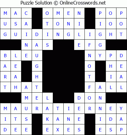 Solution for Crossword Puzzle #5559