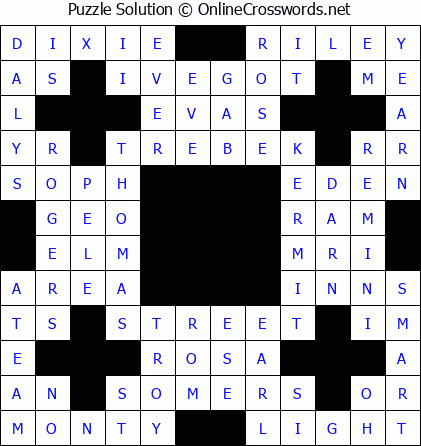 Solution for Crossword Puzzle #5561