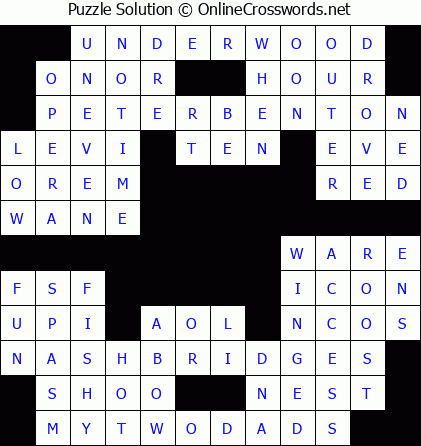 Solution for Crossword Puzzle #5562