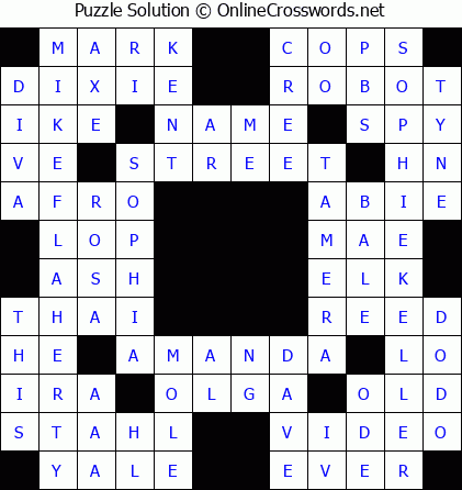Solution for Crossword Puzzle #5563