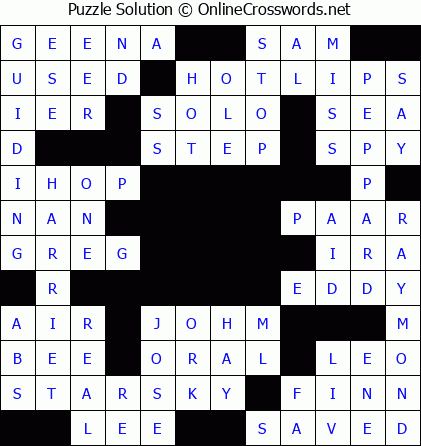 Solution for Crossword Puzzle #5564