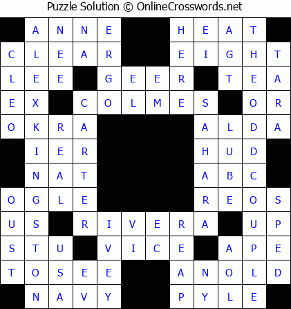 Solution for Crossword Puzzle #5565