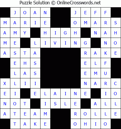 Solution for Crossword Puzzle #5570