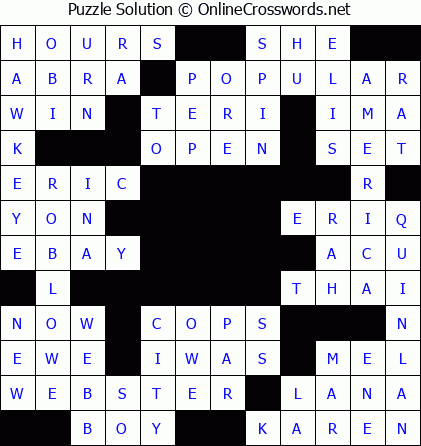 Solution for Crossword Puzzle #5571