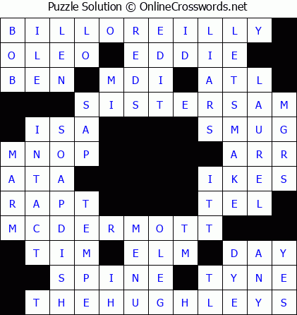 Solution for Crossword Puzzle #5572