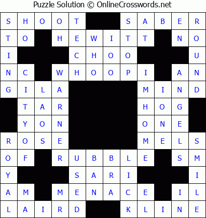 Solution for Crossword Puzzle #5573