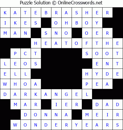 Solution for Crossword Puzzle #5574