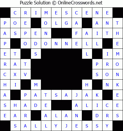 Solution for Crossword Puzzle #5576