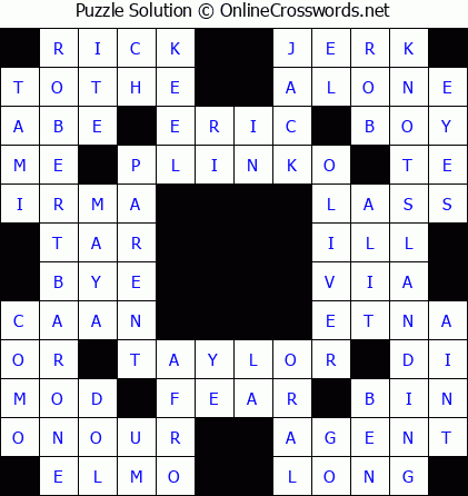 Solution for Crossword Puzzle #5579