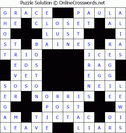 Solution for Crossword Puzzle #5580