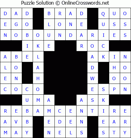 Solution for Crossword Puzzle #5589