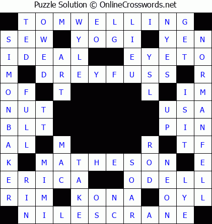 Solution for Crossword Puzzle #5591
