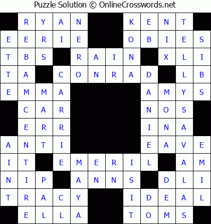 Solution for Crossword Puzzle #5592