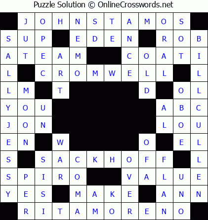 Solution for Crossword Puzzle #5602