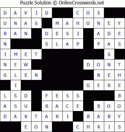 Solution for Crossword Puzzle #5606