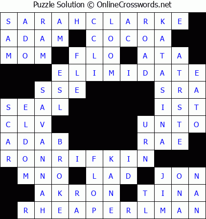 Solution for Crossword Puzzle #5610