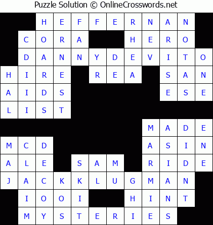 Solution for Crossword Puzzle #5611