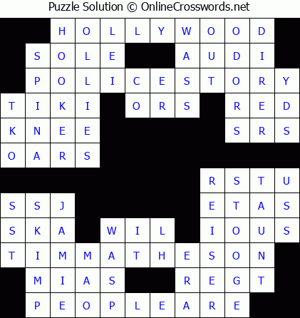Solution for Crossword Puzzle #5615
