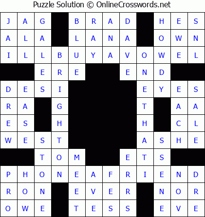 Solution for Crossword Puzzle #5622