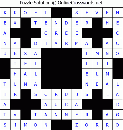 Solution for Crossword Puzzle #5623