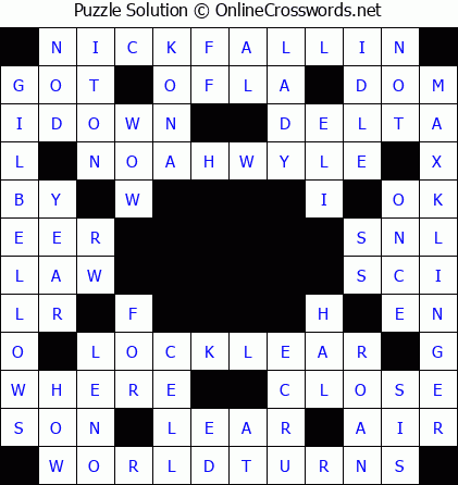 Solution for Crossword Puzzle #5624