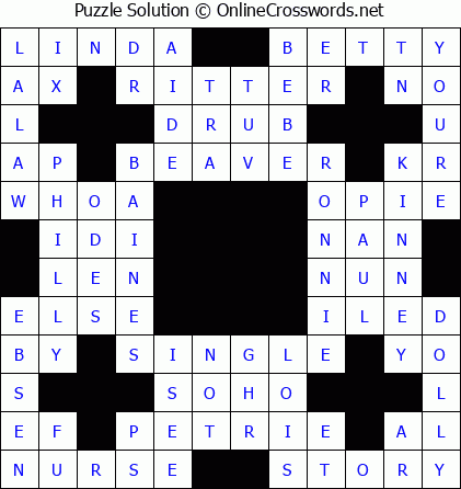 Solution for Crossword Puzzle #5626